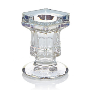 Hexagonal Clear Christmas Glass Taper Candle Holder Set of 6, Clear, H5 cm by Premier Decorations