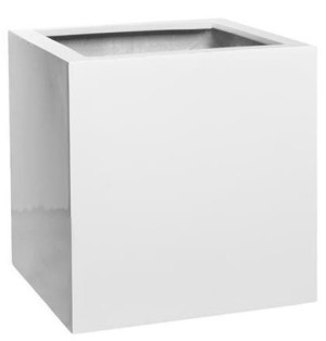 IDEALIST | Square Fiberstone Medium White H40 L40 W40 cm Planter by Idealist Premium BLOCK Glossy, 64L