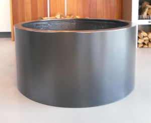 IDEALIST | Bellis Outdoor Fiberglass Round Grey Matt Textured Planter D100 H60 cm, 471L