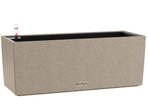 LECHUZA BALCONERA Stone 50 Sandy Beige Window Box Self-watering Planter with Substrate and Water Level Indicator H19 L50 W19 cm, 8.01L