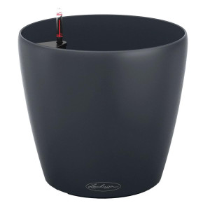 LECHUZA CLASSICO Color 21 Slate Poly Resin Table Self-watering Planter with Substrate and Water Level Indicator D21 H20 cm, 7L