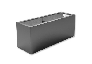 IDEALIST | Outdoor Fiberglass Trough Grey Matt Textured Planter W40 H80 L100 cm, 320L