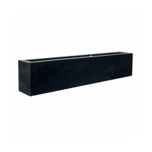 Fibrestone Jort Black Middle High Rectangle Jumbo W30 H40 L200 cm Planter by Idealist Premium, 240L