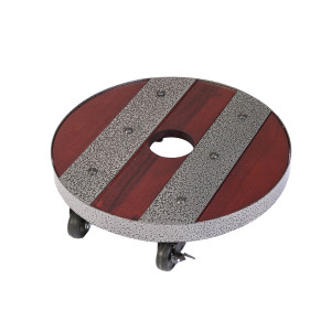 Round Heavy Weight Wood Plant Caddy on Wheels, D30 cm