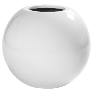Fiberstone Glossy White Beth Light D31 H25 cm Planter by Idealist Premium, 18.9L