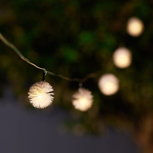 Elan Dandelion Premium Solar Outdoor Garland with Warm White Lights, L11m, 30 LEDs