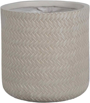 IDEALIST | Plaited Style Beige Cylinder Planter Table, Round Indoor Plant Pot by Idealist Lite Also Can Be Used as Hanging Planter D18 H18 cm, 4.6L