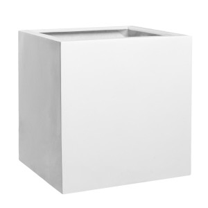 IDEALIST | Fiberstone Glossy White Fleur L H25 L25 W25 cm Planter by Idealist Premium, 15.6L