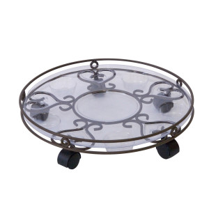 Cameo Plant Caddy on Wheels with Plastic Saucer, D35 cm