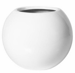 Fibrestone Matt White Beth XS Round D26 H20 cm Planter by Idealist Premium, 11L