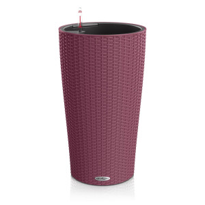 LECHUZA CILINDRO Cottage 32 Lilac Poly Resin Floor Self-watering Planter with Substrate and Water Level Indicator D32 H56 cm, 13L