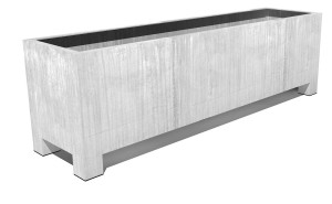 IDEALIST | Vadim Outdoor Galvanised Steel Trough Natural Grey Planter W50 H60 L200 cm, 600L