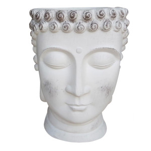 IDEALIST | White Face Head Buddha Face Planter Table, Oval Indoor Head Plant Pot for Indoor Plants by Idealist Lite L26.5 W25 H34 cm, 8.4L