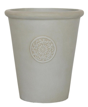 IDEALIST | Rustic Style Rolled Rim Beige Garden Round Garden Planter Vase, Outdoor Plant Pot by Idealist Lite D37 H42 cm, 45L