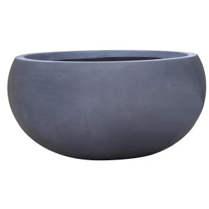 IDEALIST | Classic Smooth Dark Grey Garden Bowl Planter, Outdoor Plant Pot by Idealist Lite D44 H21 cm, 32L