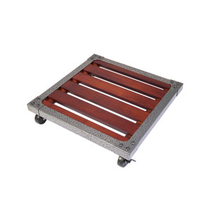 Square Heavy Weight Wood Plant Caddy on Wheels, W40 L40 cm