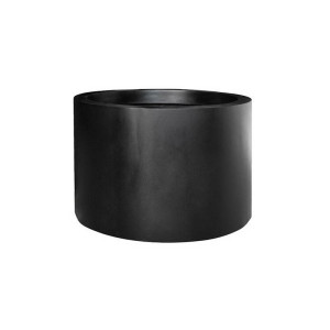 Fibrestone Jumbo Max Middle High Black M Round D70 H50 cm Planter by Idealist Premium, 192L