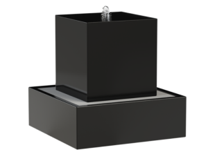 IDEALIST | Aluminium Square Fountain Waterblock Dark Grey W70 H70 L70 cm