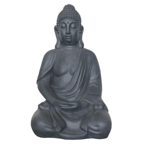 IDEALIST | Sitting in Meditation Buddha Grey Indoor and Outdoor Statue by Idealist Lite L35.5 W26.5 H50.5 cm