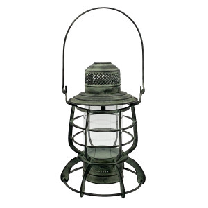 Round Metal Lattice Garden Dark Silver Lantern by Minster, H48 cm
