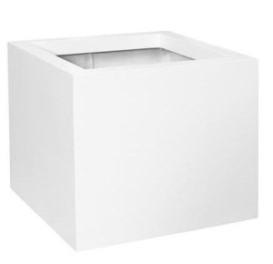 Fibrestone Matt White Jumbo M Square W70 H62 L70 cm Planter by Idealist Premium, 304L