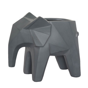 IDEALIST | Geometry Style Grey Elephant Planter, Oval Indoor Plant Pot for Indoor Plants by Idealist Lite L39 W20.5 H34.5 cm, 10.4L