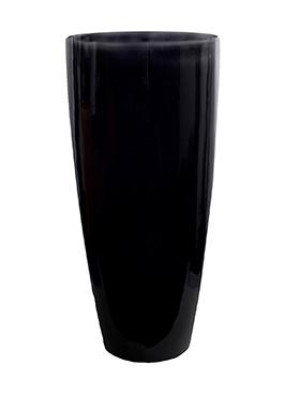 Fiberstone Glossy Black Dax M D37 H80 cm Planter by Idealist Premium, 86L