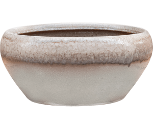 Amora Bowl Lava Grey Glazed Clay Small H13 D28 cm Planter, 3.7L