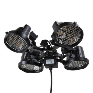 Ruby Outdoor Alum Parasol Black Heater (4x450W), IPX3 by Radiant