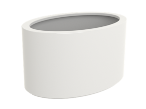 IDEALIST | Polyester Ellipse Glossy Outdoor Fiberglass Round Cream Planter W80 H60 L115 cm, 433L
