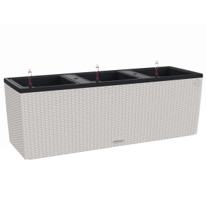 LECHUZA TRIO Cottage 40 Light Grey Floor Self-watering Planter Plant Pot with Substrate and Water Level Indicator H44 L130 W42 cm, 3x31L