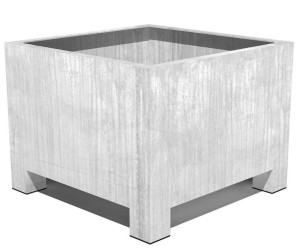 IDEALIST | Vadim Outdoor Galvanised Steel Square Natural Grey Planter W60 H60 L60 cm, 216L