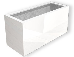 IDEALIST | Glossy Outdoor Fiberglass Trough White Planter W50 H60 L150 cm, 450L