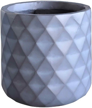 Diamond Style Grey Cylinder Planter Table, Round Indoor Plant Pot by Idealist Lite Also Can Be Used as Hanging Planters D17.5 H17.5 cm, 4.2L