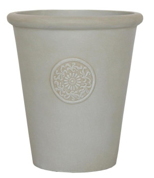 IDEALIST | Rustic Style Rolled Rim Beige Garden Round Garden Planter Vase, Outdoor Plant Pot by Idealist Lite D30 H34 cm, 24L