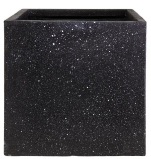 Square Box Contemporary Black Terazzo Light Concrete Planter by IDEALIST Lite H40 L40 W40 cm, 66L