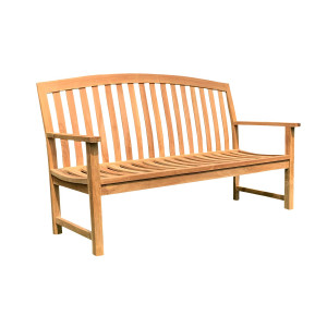 Wave Wood Garden Bench by Woodd, 3 Seater 1.5m
