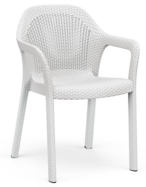 LECHUZA Patio Dining Garden Chair White W58 L57 H84 cm