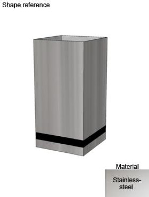 Superline Trend Plus on Wheels Tall Grey Large W38 H77 L38 cm Indoor Planter, 111L
