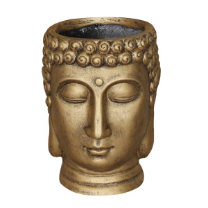 IDEALIST | Gold Face Head Buddha Face Planter Table, Oval Indoor Head Plant Pot for Indoor Plants by Idealist Lite L26.5 W25 H34 cm, 8.4L