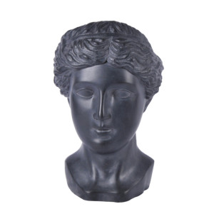 IDEALIST | Antique Black Face Planter, Oval Indoor Head Plant Pot for Indoor Plants by Idealist Lite L27 W24 H39 cm, 9.5 liters