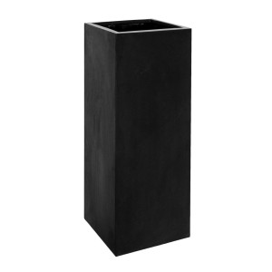 Tall Fiberstone Square Large Black H120 L50 W50 cm Planter by Idealist Premium BOUVY, 300L