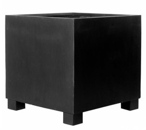 Square Fiberstone Large Black H90 L90 W90 cm Planter by Idealist Premium JUMBO, 729L