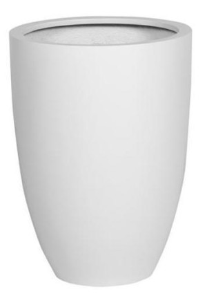 Fibrestone Matt White Ben L Tall D40 H55 cm Planter by Idealist Premium, 69L
