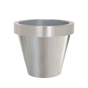 Superline Conica Deco on Ring Round Grey Medium D47 H40 cm Indoor Planter, 69L