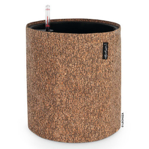 LECHUZA TRENDCOVER 32 Cork Dark Natural Floor Self-watering Planter with Substrate and Water Level Indicator D32 H33 cm, 13L