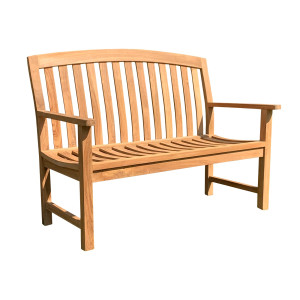 Zaire Wood Garden Bench by Woodd, 2 Seater 1.2m