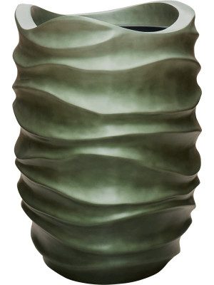 Gradient Lee Partner Round Tall Matt Forest Green Hand-sprayed Indoor Lightweight Planter D60 H88 cm, 183L