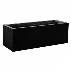 Fibrestone Jumbo Jort Black M Rectangle W60 H50 L200 cm Planter by Idealist Premium, 600L