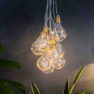 Lumify USB Vintage Premium Solar Indoor/ Outdoor Garland with Warm White Lights, L9.1m, 10 Bulbs